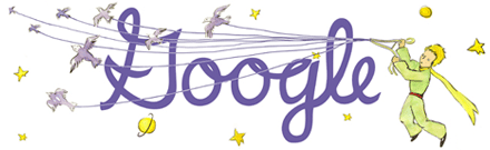 Google Logo for Antoine de Saint-Exupery's 110th anniversary.